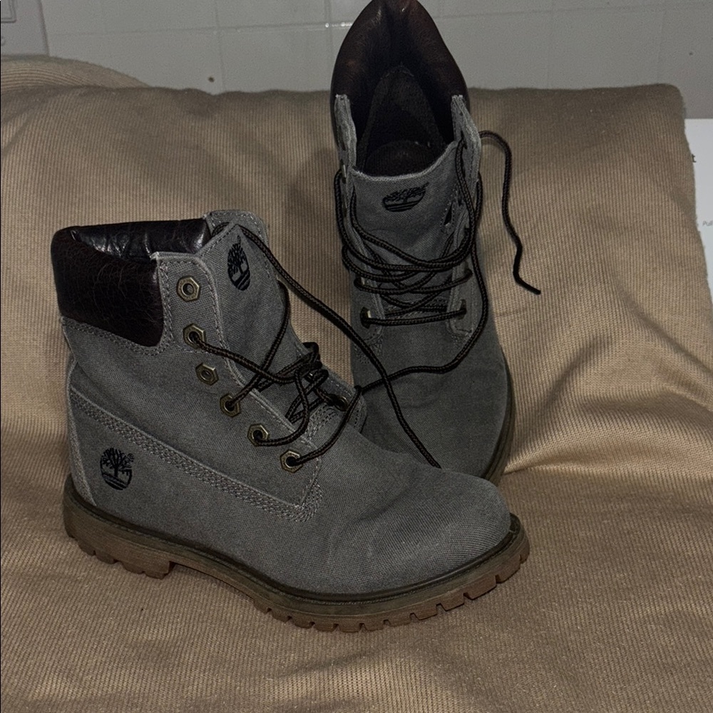 EUC Timberland Charcoal and Brown Boots
